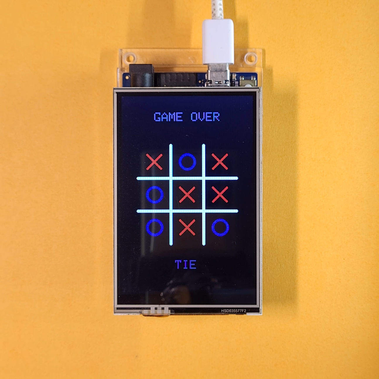 Draw between both players in tic-tac-toe on the ILI9486 TFT LCD Shield